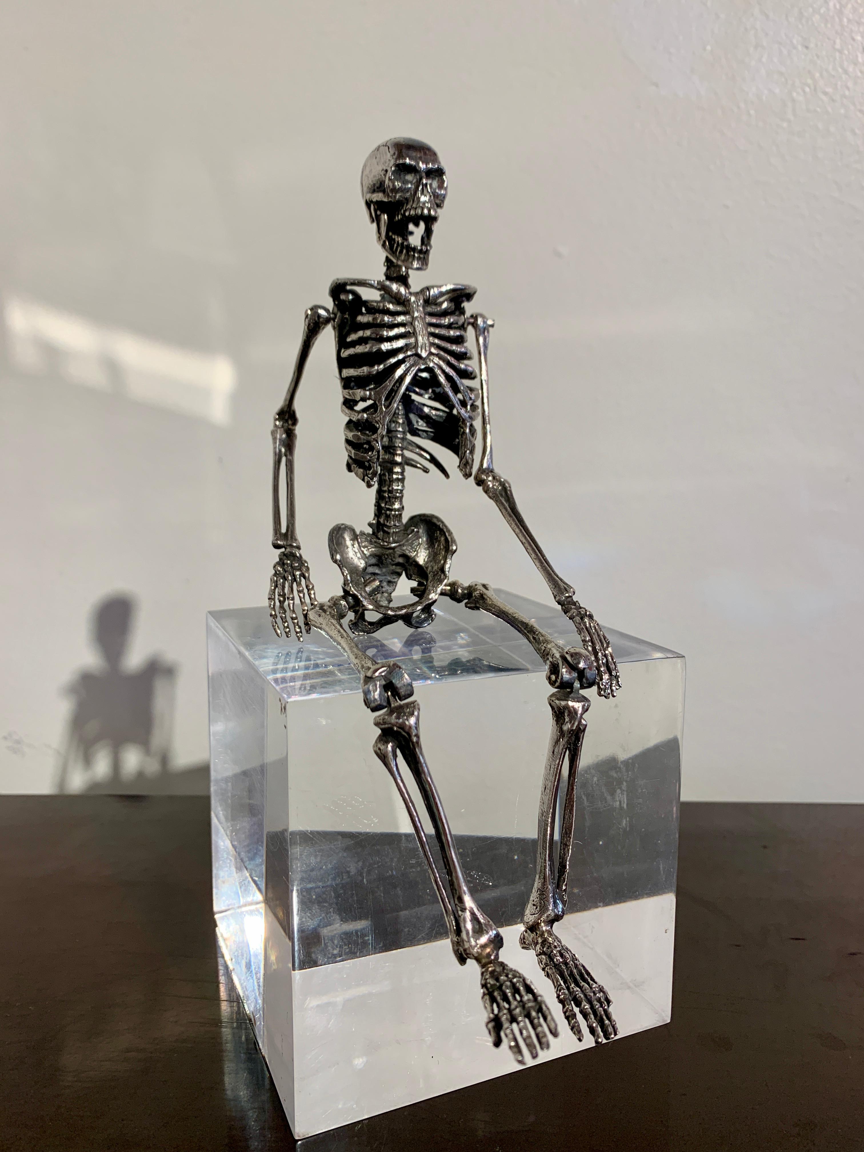 Italian Silver Articulated Human Skeleton Model, Mid 20th Century 2