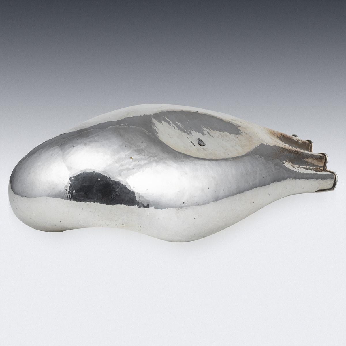 Italian Silver Baguette Tray In The Form Of A Swan, By Finzi c.1970 For Sale 3