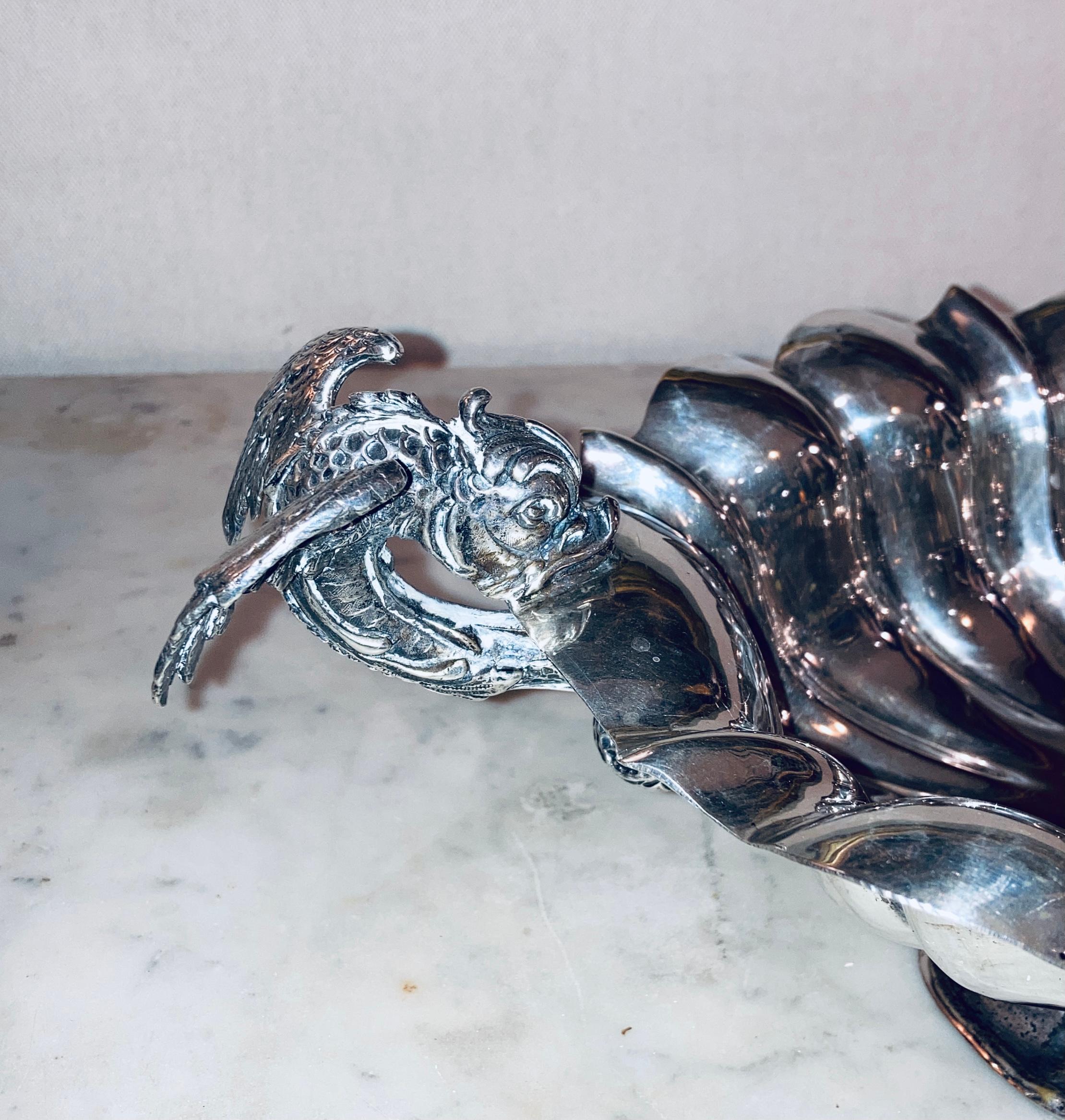 Renaissance Italian Silver Centerpiece with Handles For Sale