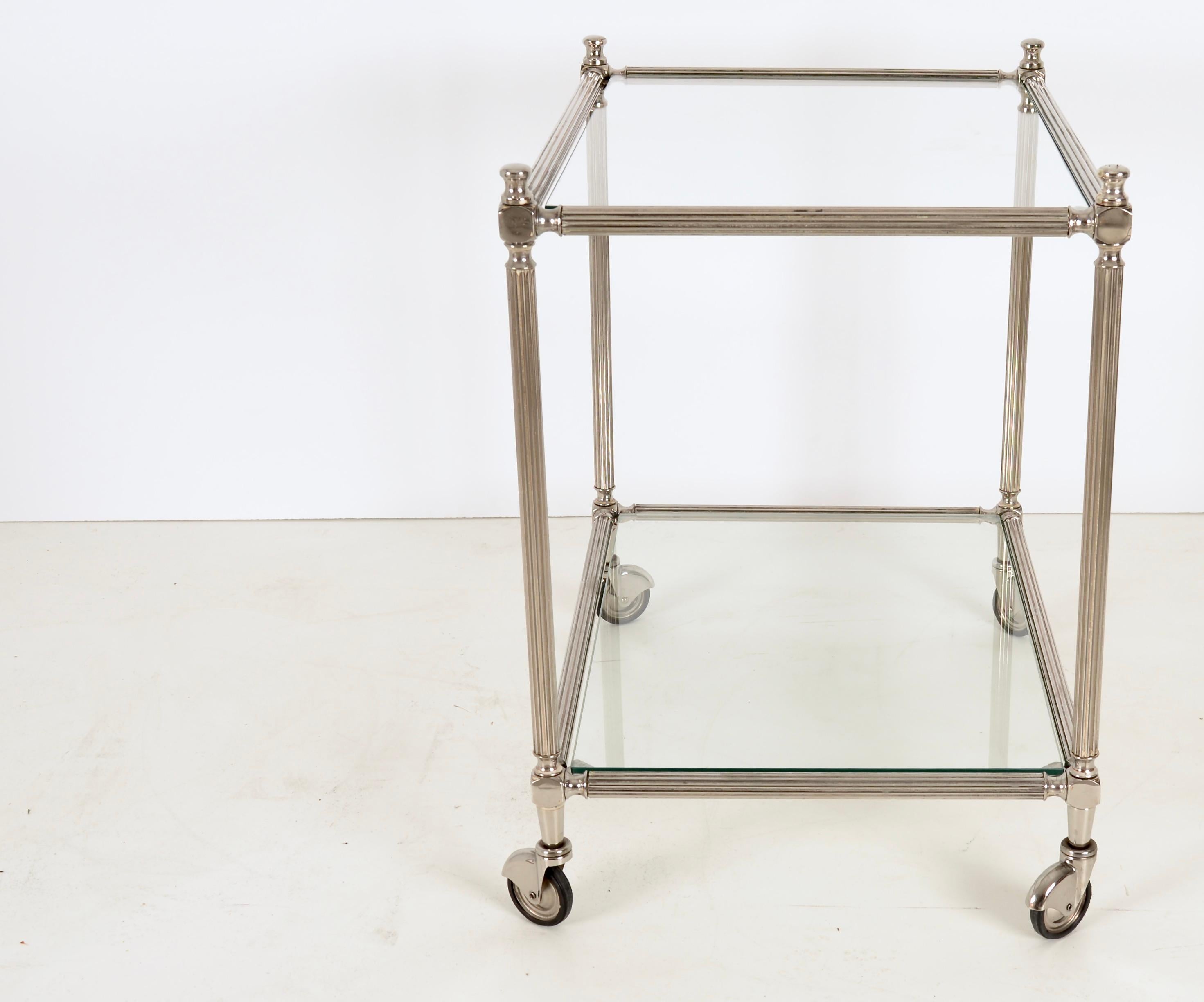 Mid-Century Modern Italian Silver Cocktail Cart For Sale