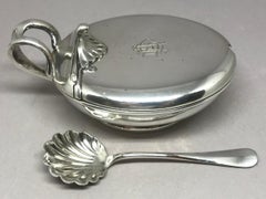 Italian Silver Condiment Dish with Spoon