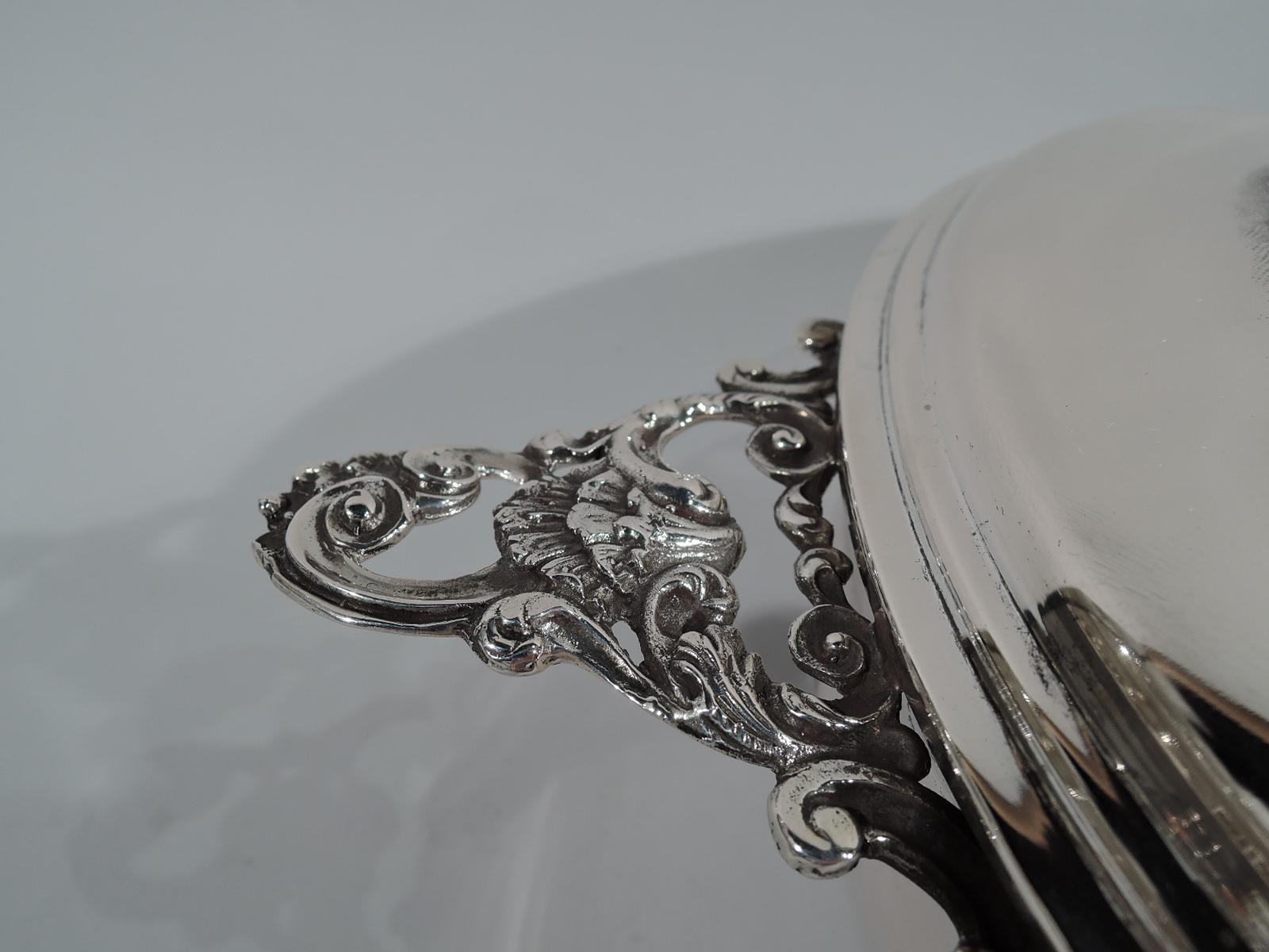 Modern Italian Silver Covered Vegetable Serving Dish