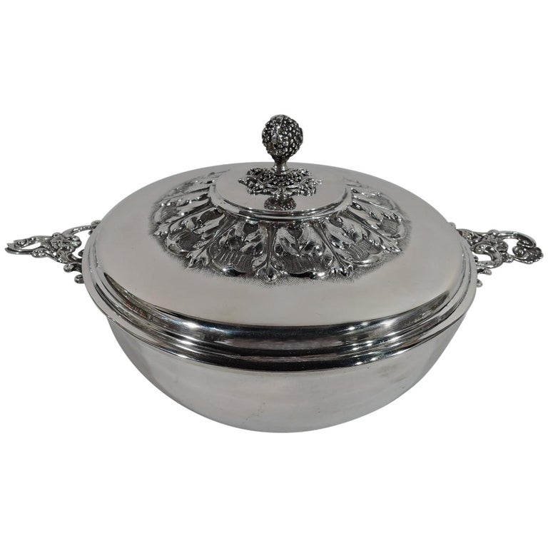 Italian Silver Covered Vegetable Serving Dish For Sale at 1stDibs