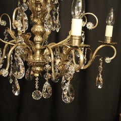 Italian Silver and Crystal Genoa 6-Light Chandelier