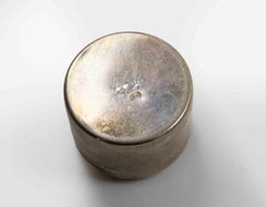 Italian Silver Cylindrical Vanity or Pill Box, 1960s