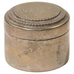 Italian Silver Cylindrical Vanity or Pill Box, 1960s