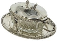 Italienische Silberschale mit Kristallglaseinlage von Armando Zanolli, 1960er Jahre