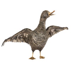 Italian Silver 'Furry' Duck Sculpture by Buccellati