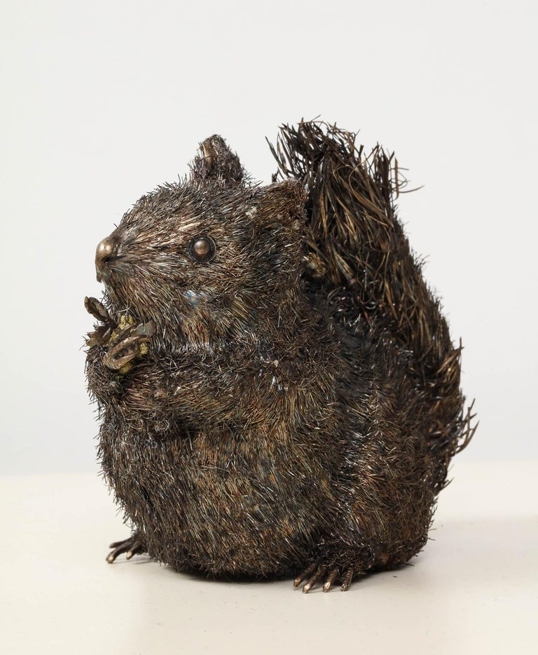 Italian Silver Fuzzy Animal Figure of a Squirrel by Buccellati at 1stdibs