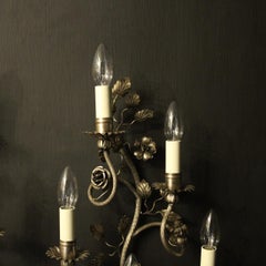 Italian Silver Genoa Five-Arm Wall Lights