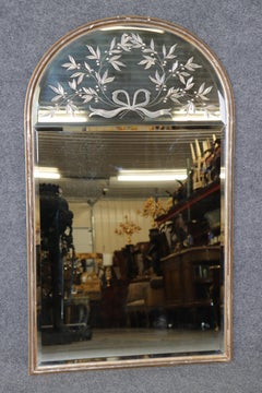 Italian Silver Gilt and Etched Glass Venetian Style Mirror By LaBarge