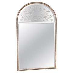 Italian Silver Gilt and Etched Glass Venetian Style Mirror By LaBarge