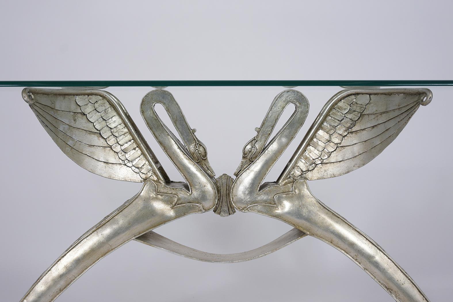 Polished Italian Sculpture Console Table