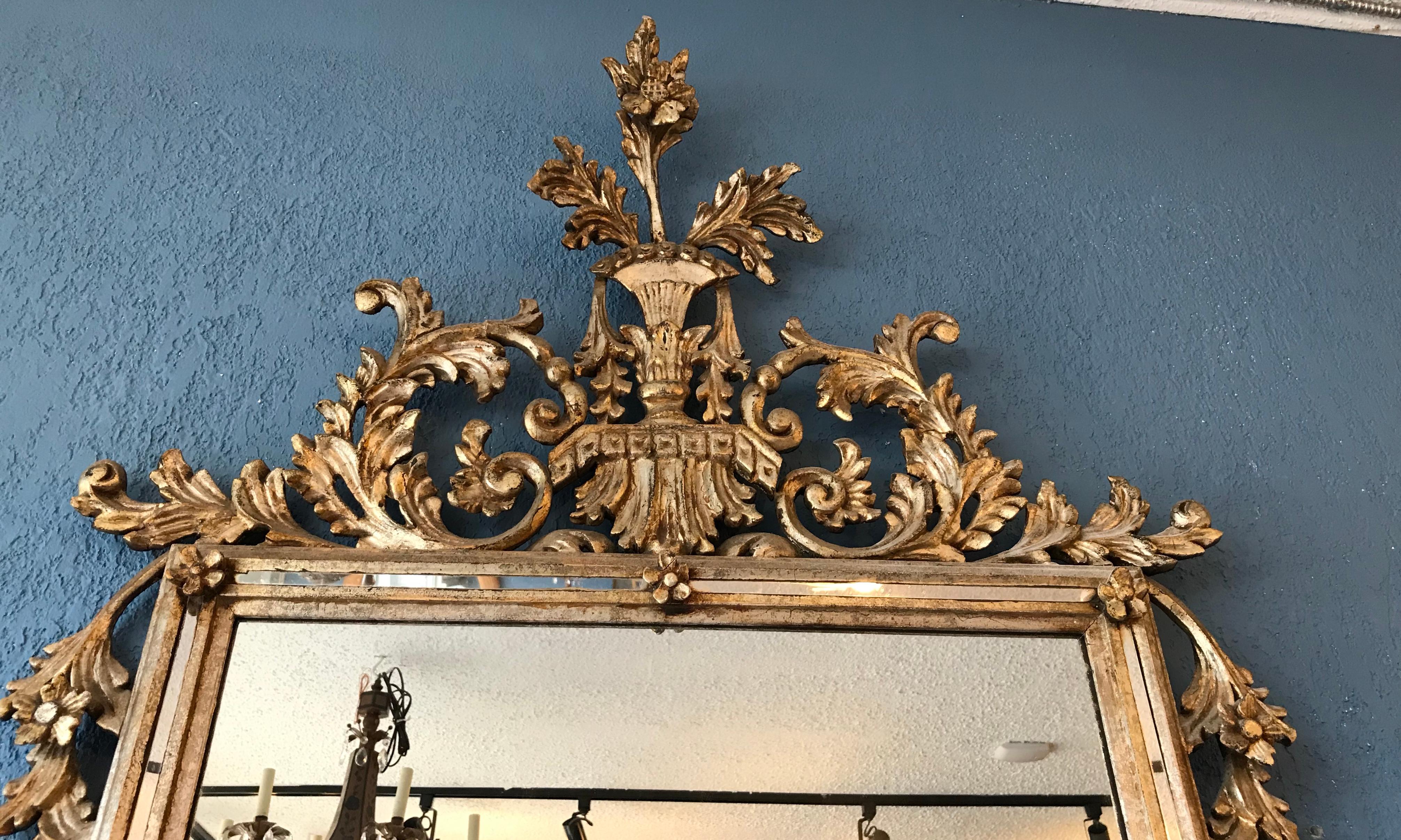 Italienischer vergoldeter italienischer Silberspiegel (Mitte des 20. Jahrhunderts)