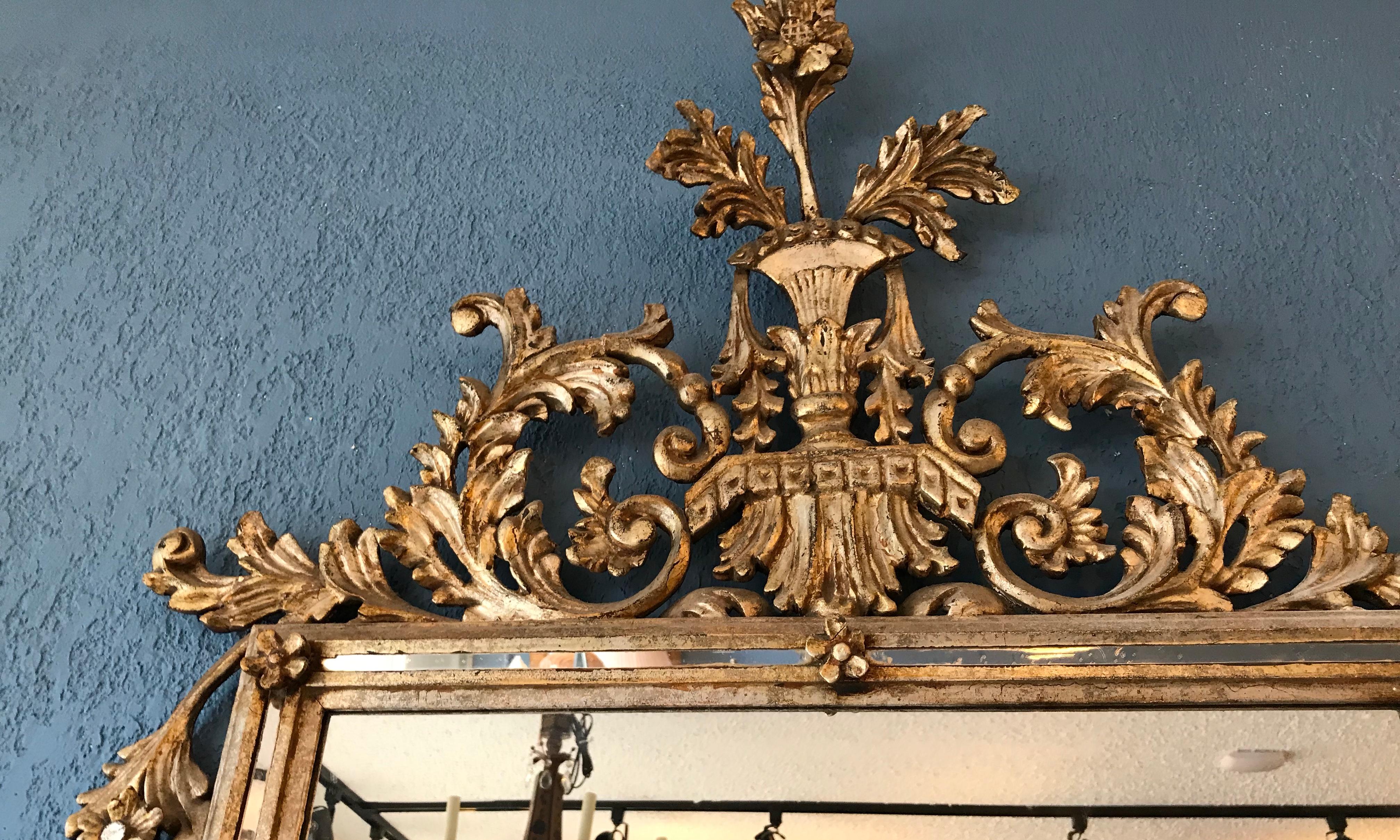 Italienischer vergoldeter italienischer Silberspiegel (Spiegel)