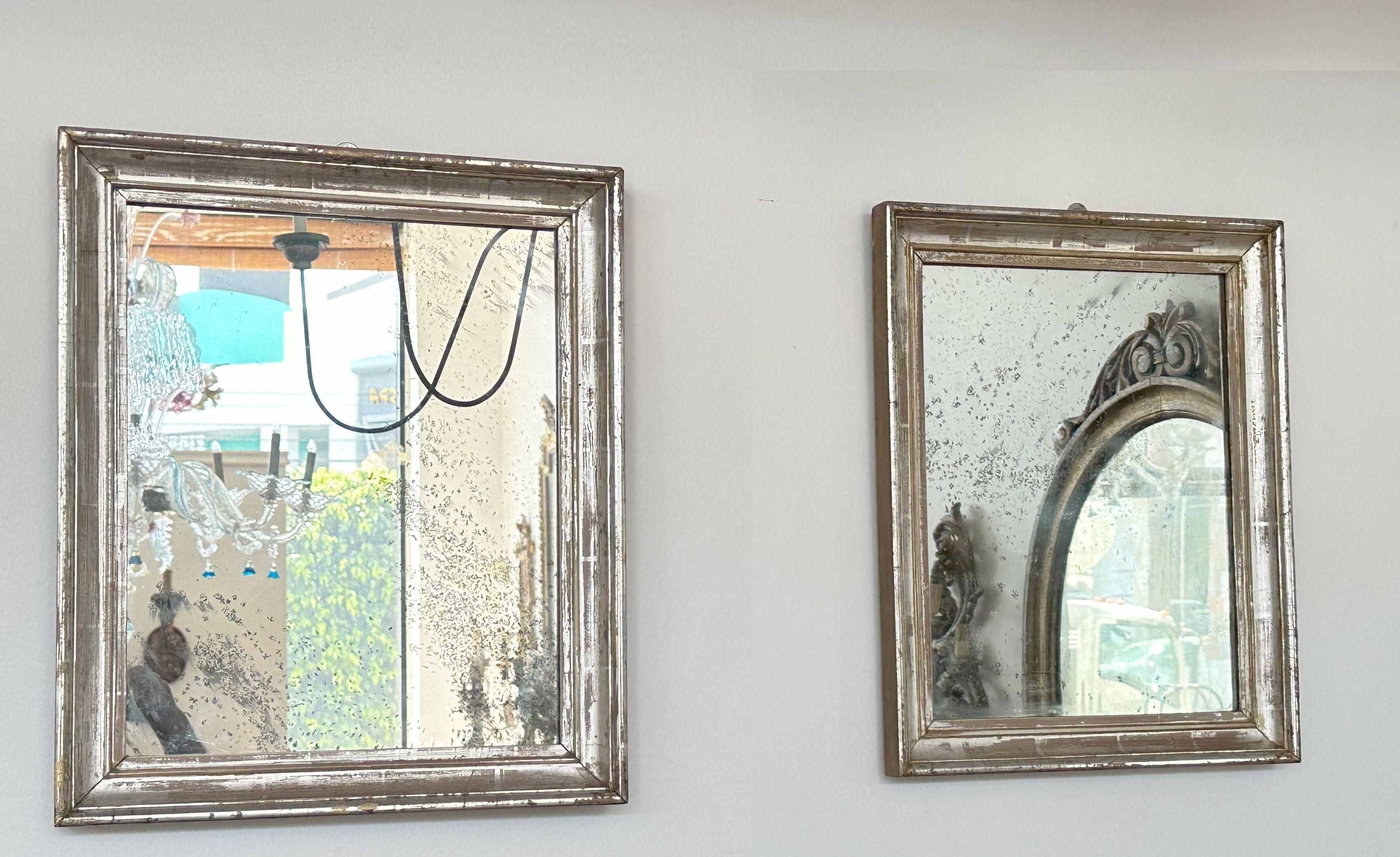 19th Century Italian silver giltwood mirrors - Circa 1860 For Sale