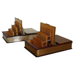 Italian silver gold table cigarette holder case, 1950s