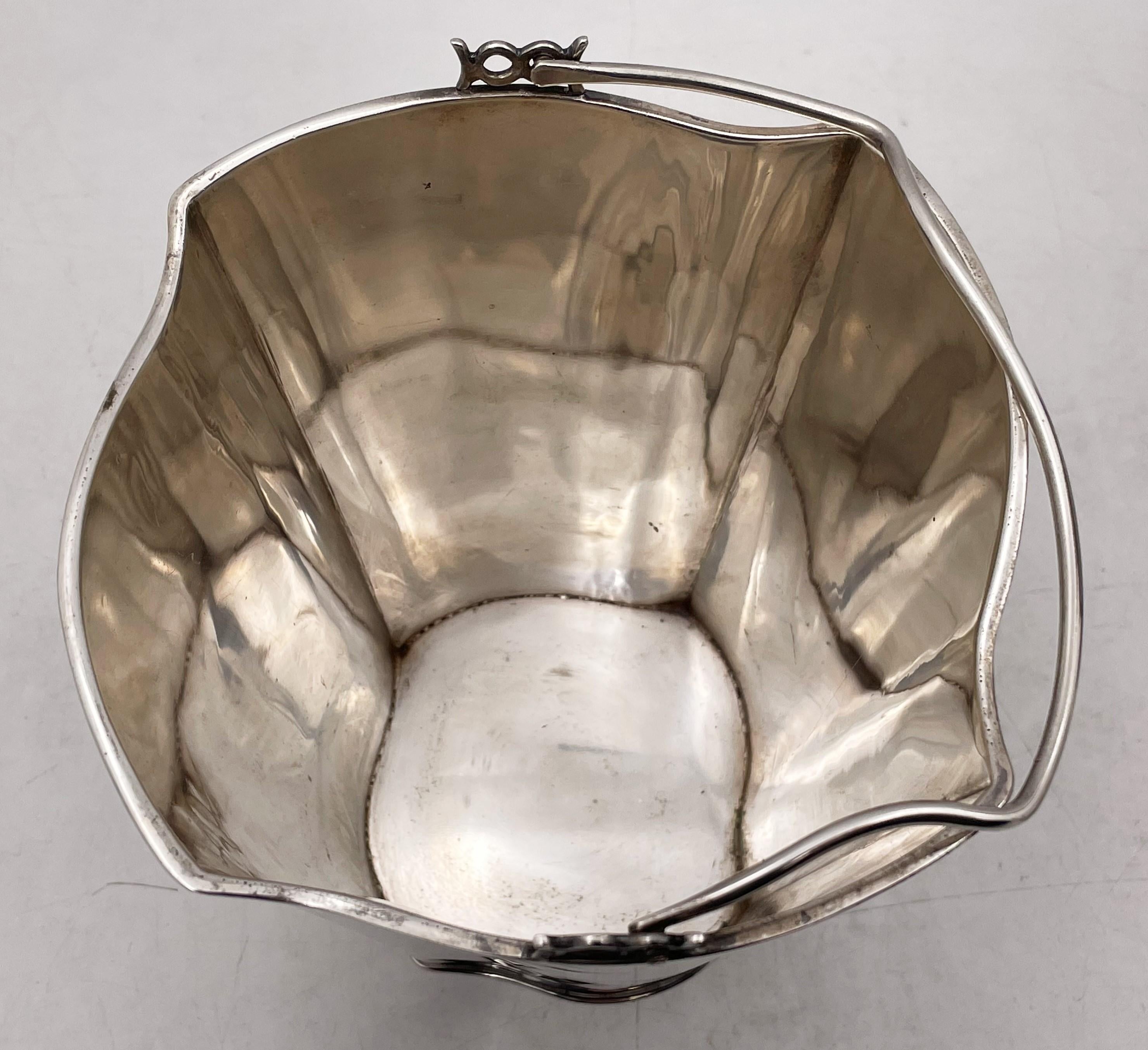 Italian Silver Ice Bucket/ Wine Cooler in Mid-Century Modern Style In Good Condition For Sale In New York, NY