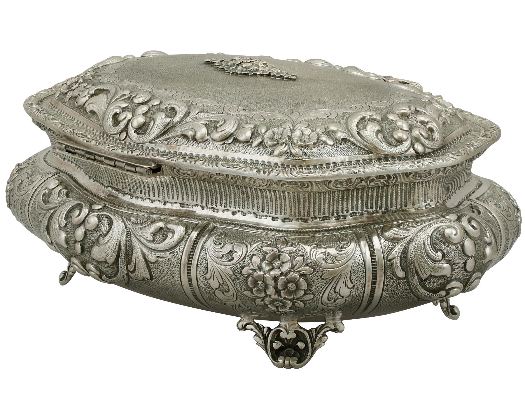 Italian Silver Jewelry Casket In Excellent Condition In Jesmond, Newcastle Upon Tyne