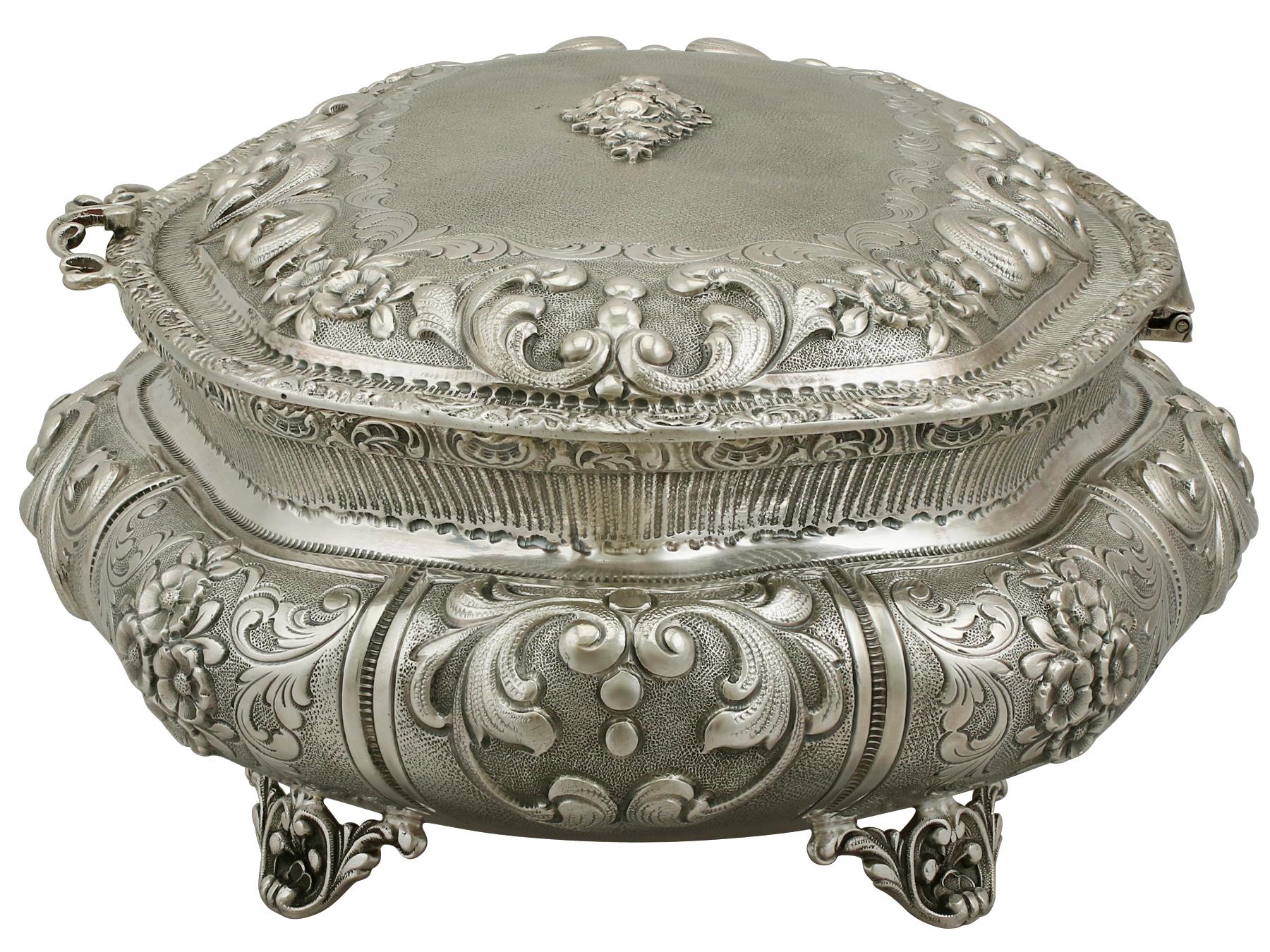 Late 20th Century Italian Silver Jewelry Casket