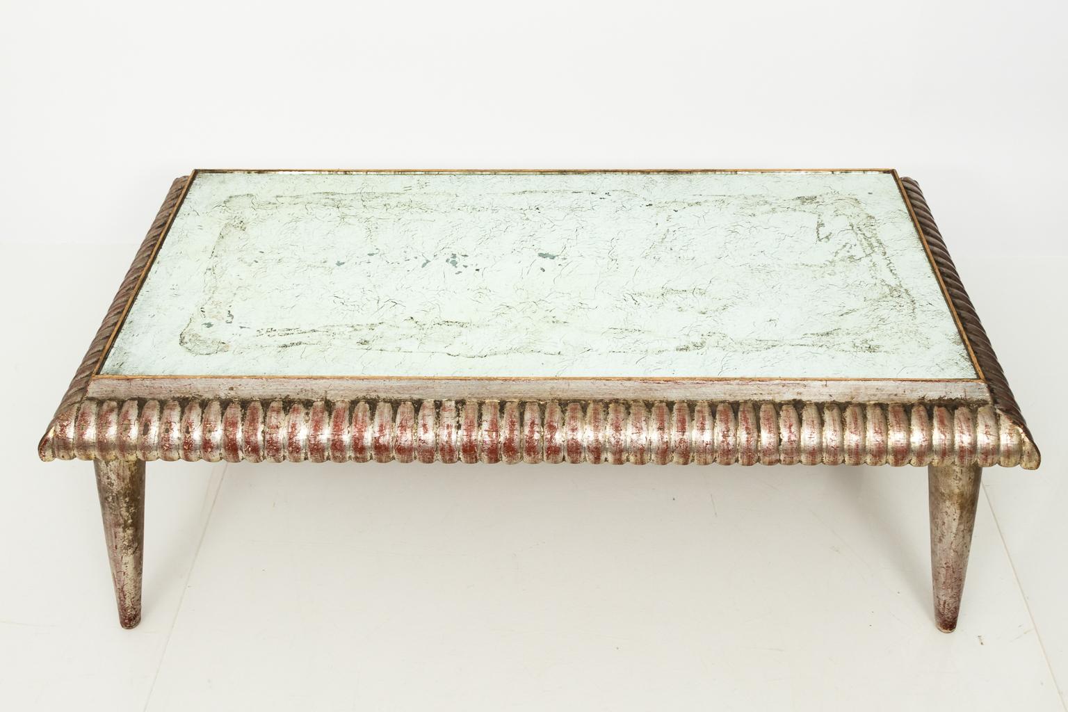 20th Century Italian Silver Leaf Low Table