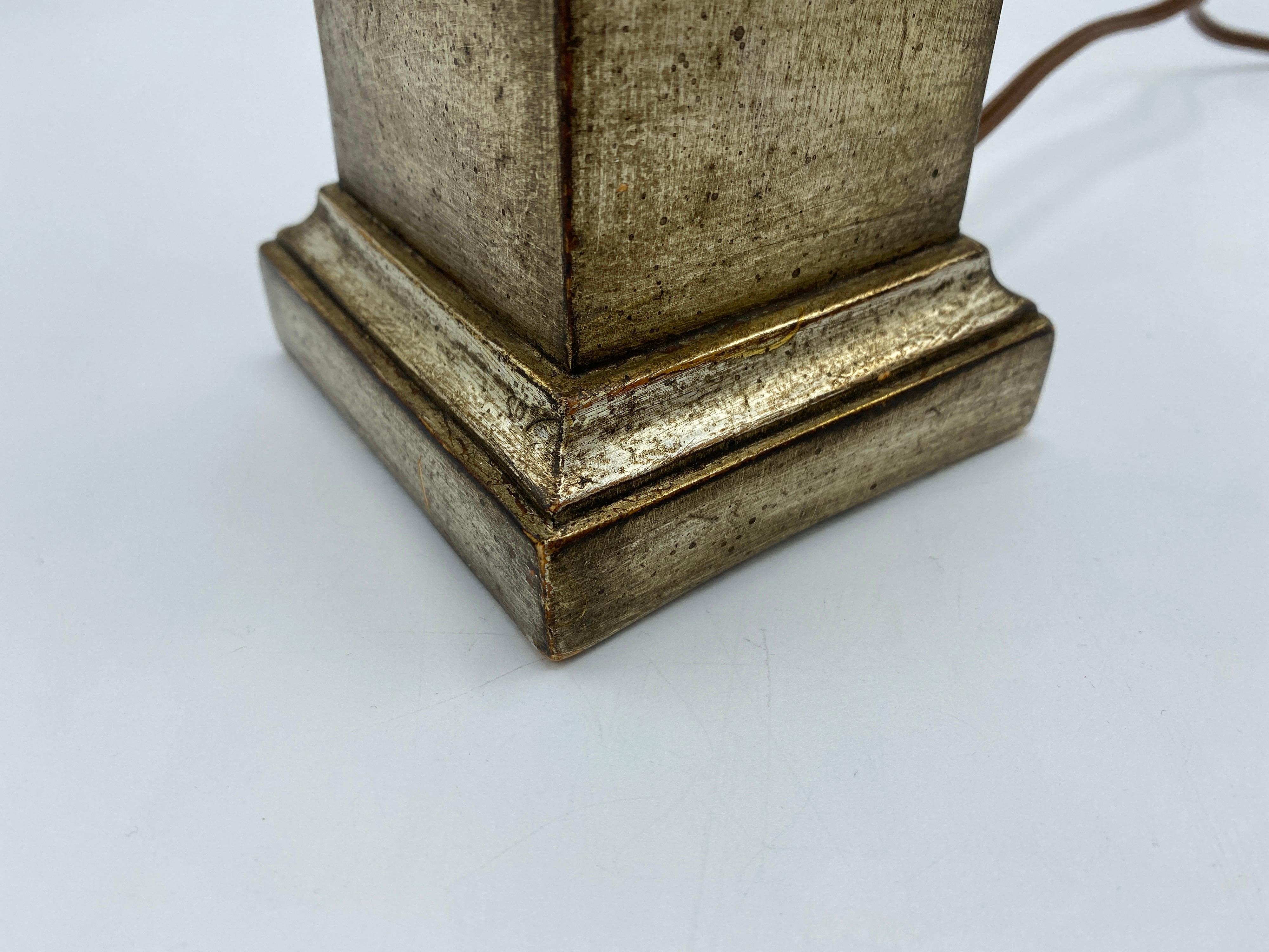 Italian Silver Leaf Plaster Urn Lamp, 1950s For Sale 13