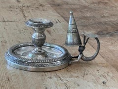 Italian Silver Mermaid Chamberstick, 19th Century