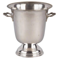 Vintage Italian Silver Metal Ice Bucket from Giuliano Bossi, Midcentury