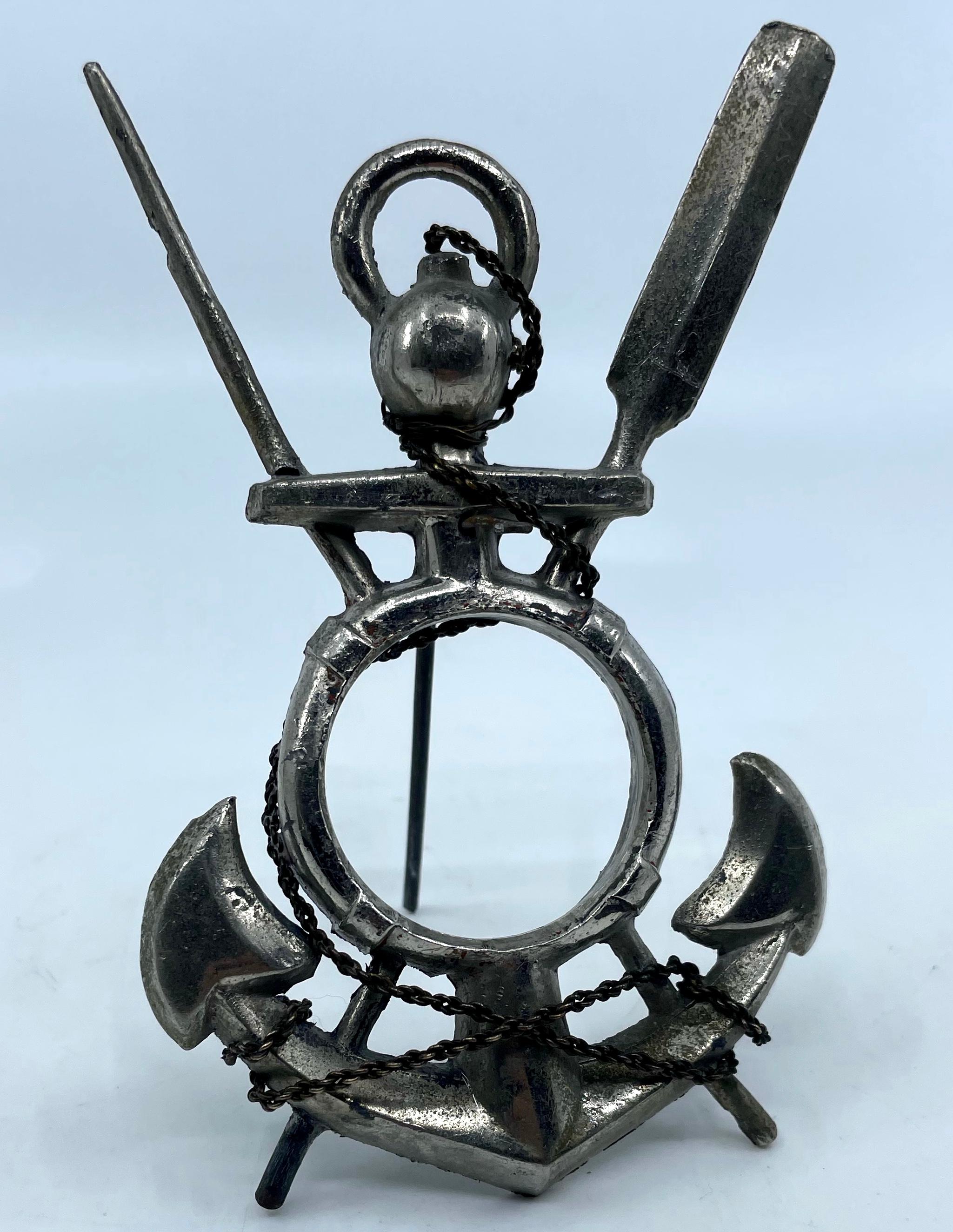 Argenté Cadre photo italien en métal argenté de style naval en vente