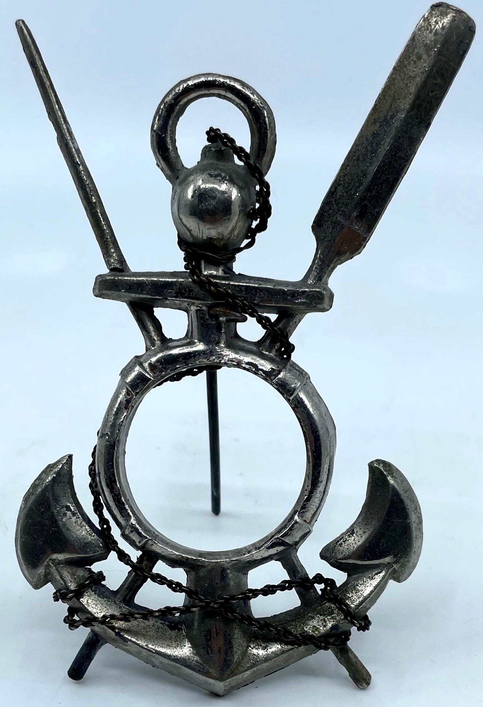 Cadre photo italien en métal argenté de style naval Bon état - En vente à New York, NY
