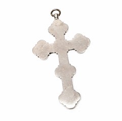 Italian Silver Micro-Mosaic Cross Pendant