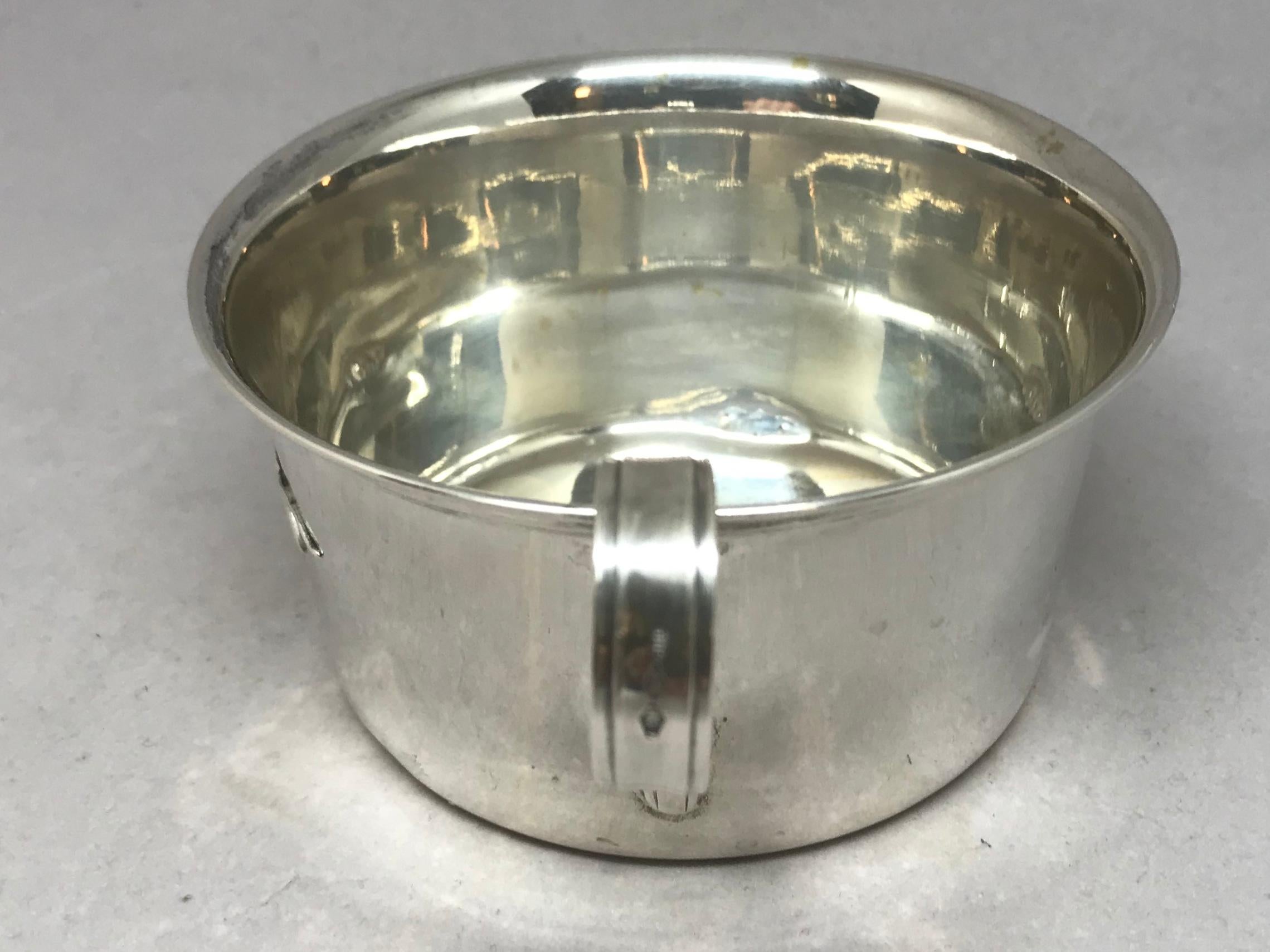 Mid-Century Modern Italian Silver Panther Baby Cup