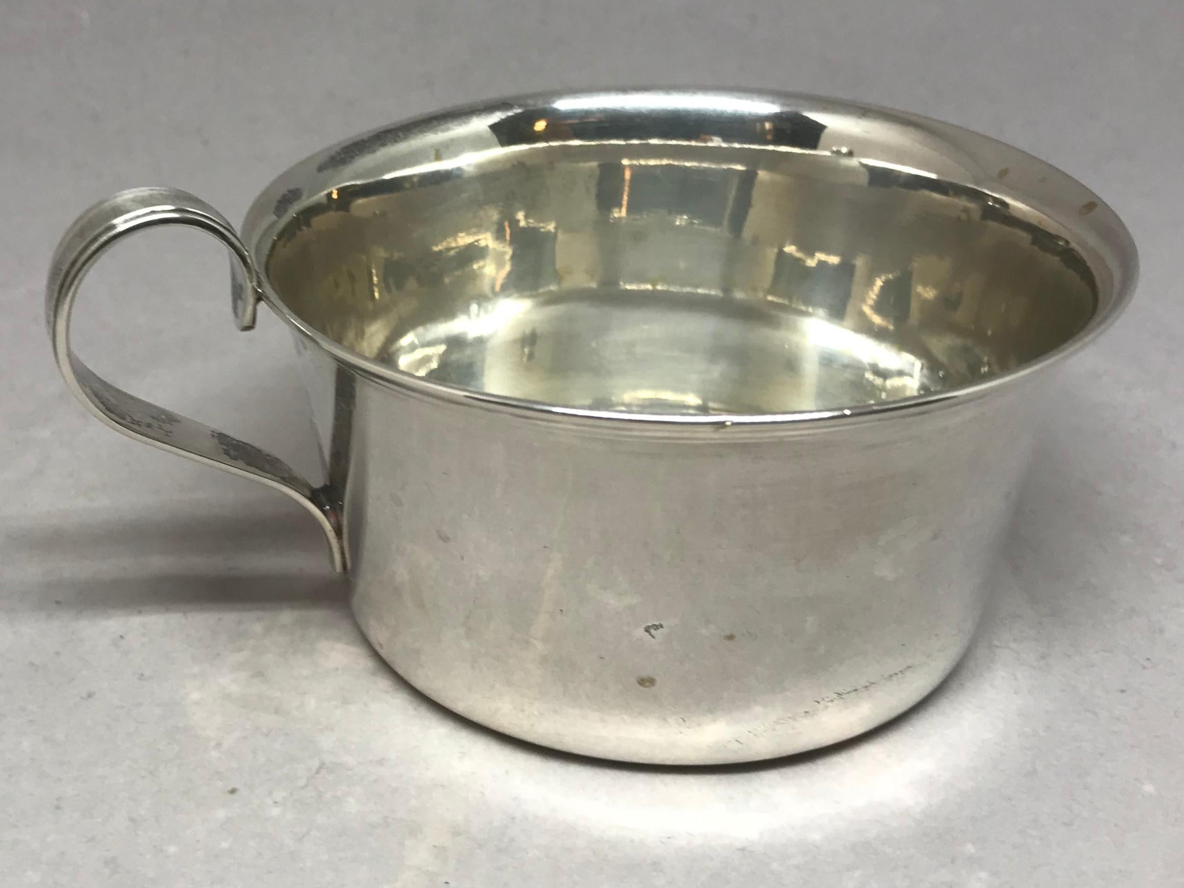 Italian Silver Panther Baby Cup In Good Condition In New York, NY