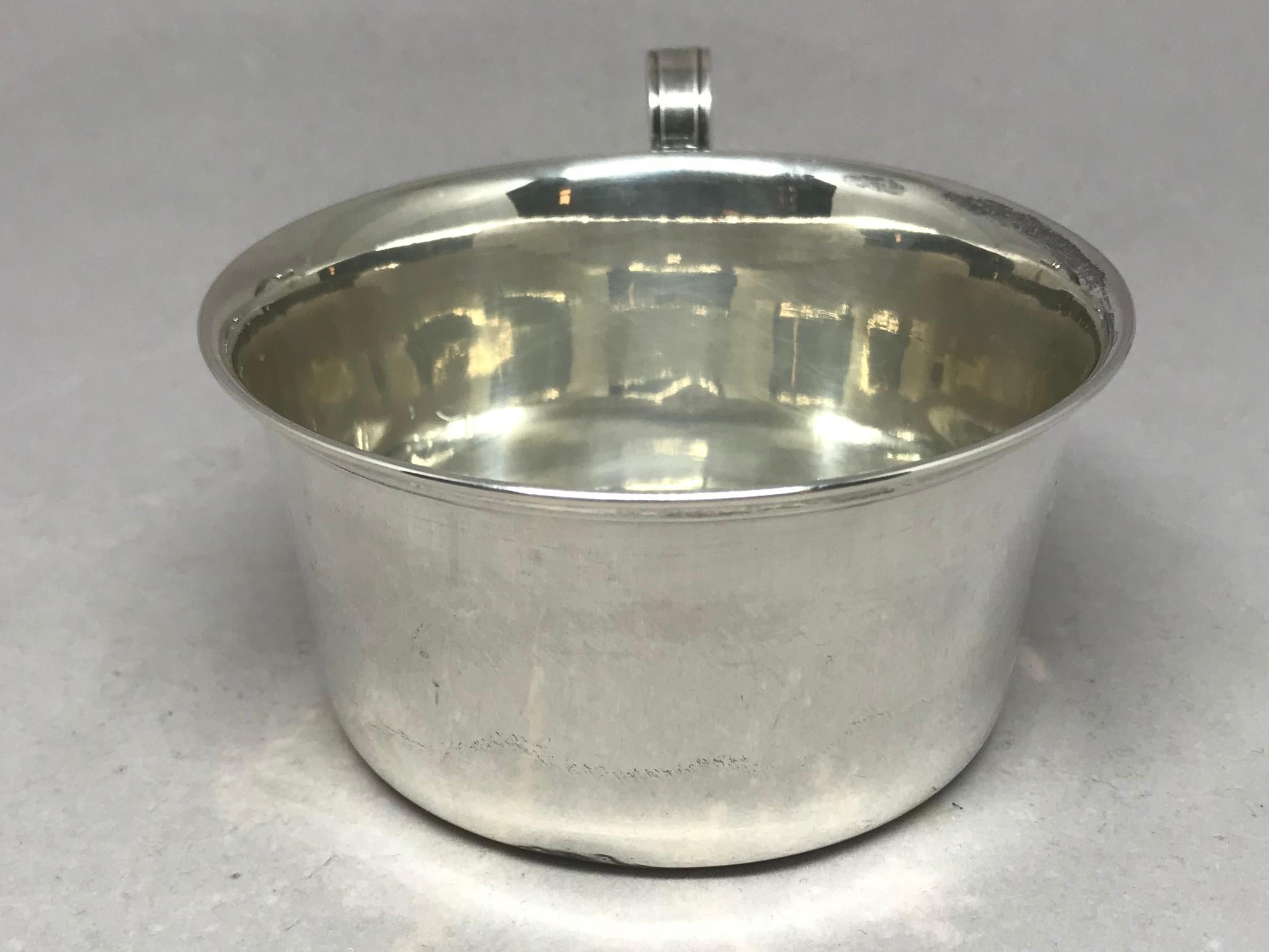 20th Century Italian Silver Panther Baby Cup
