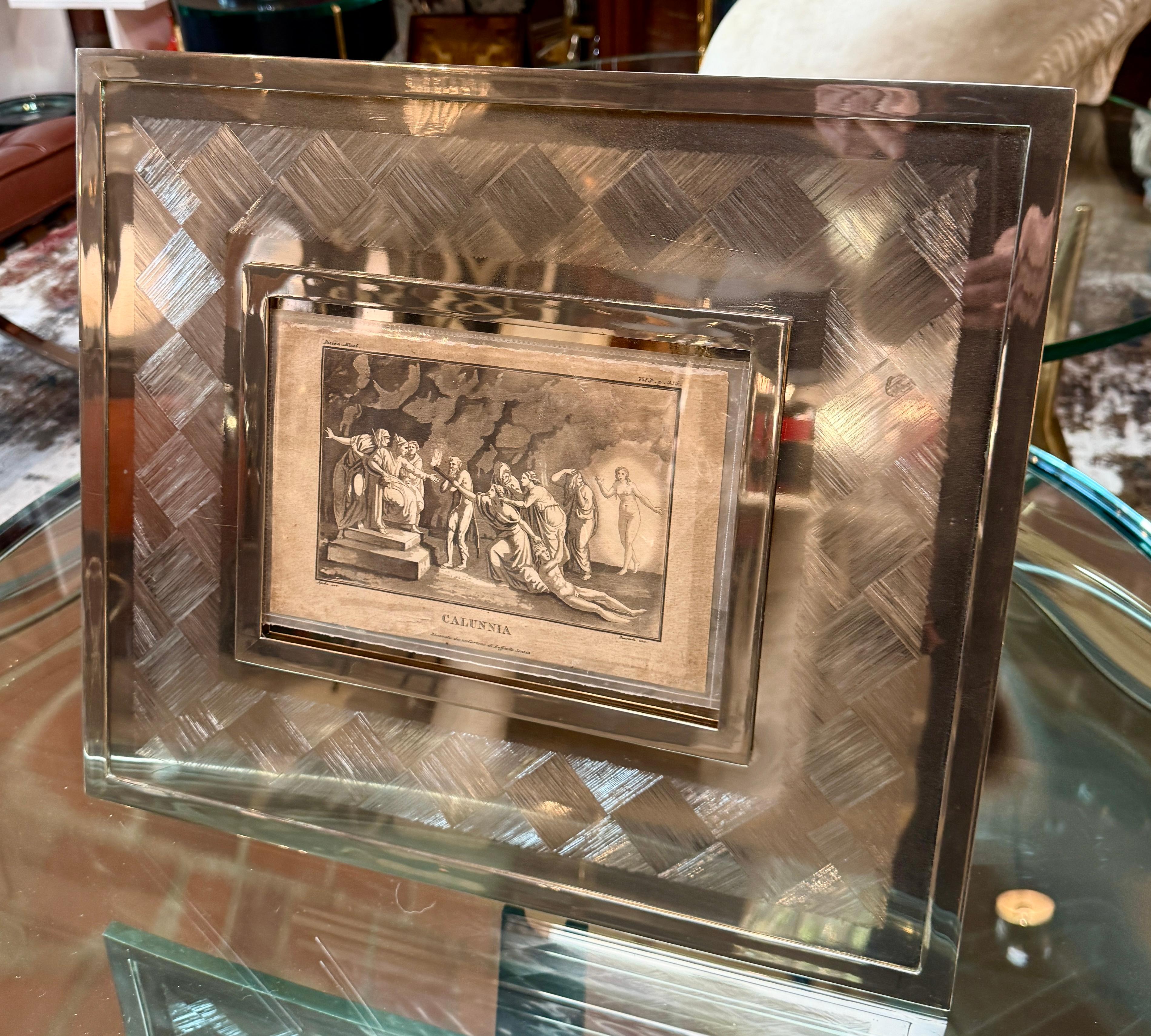 Italian silver photo frame from the 60s For Sale 4