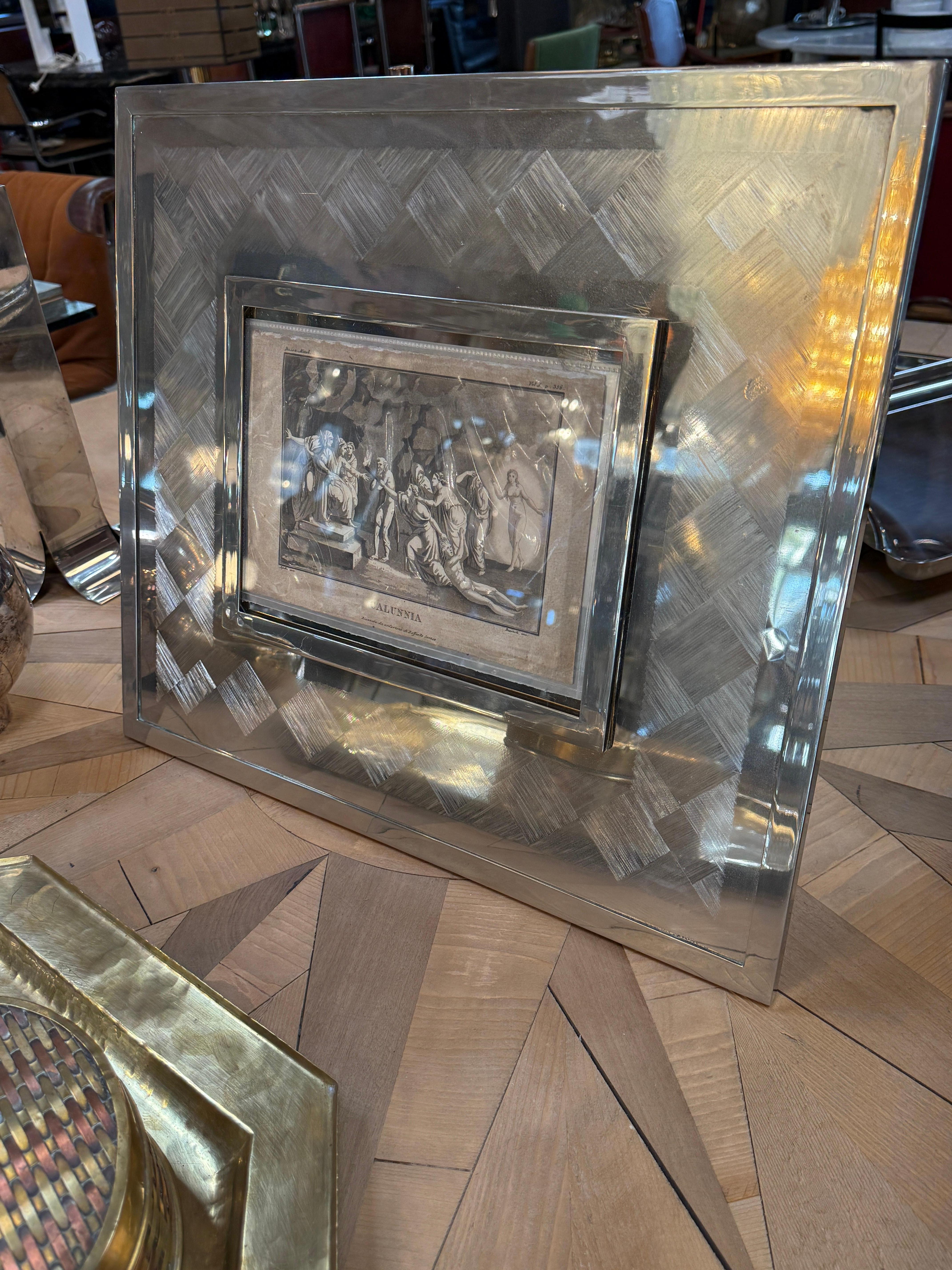 Silver Italian silver photo frame from the 60s For Sale
