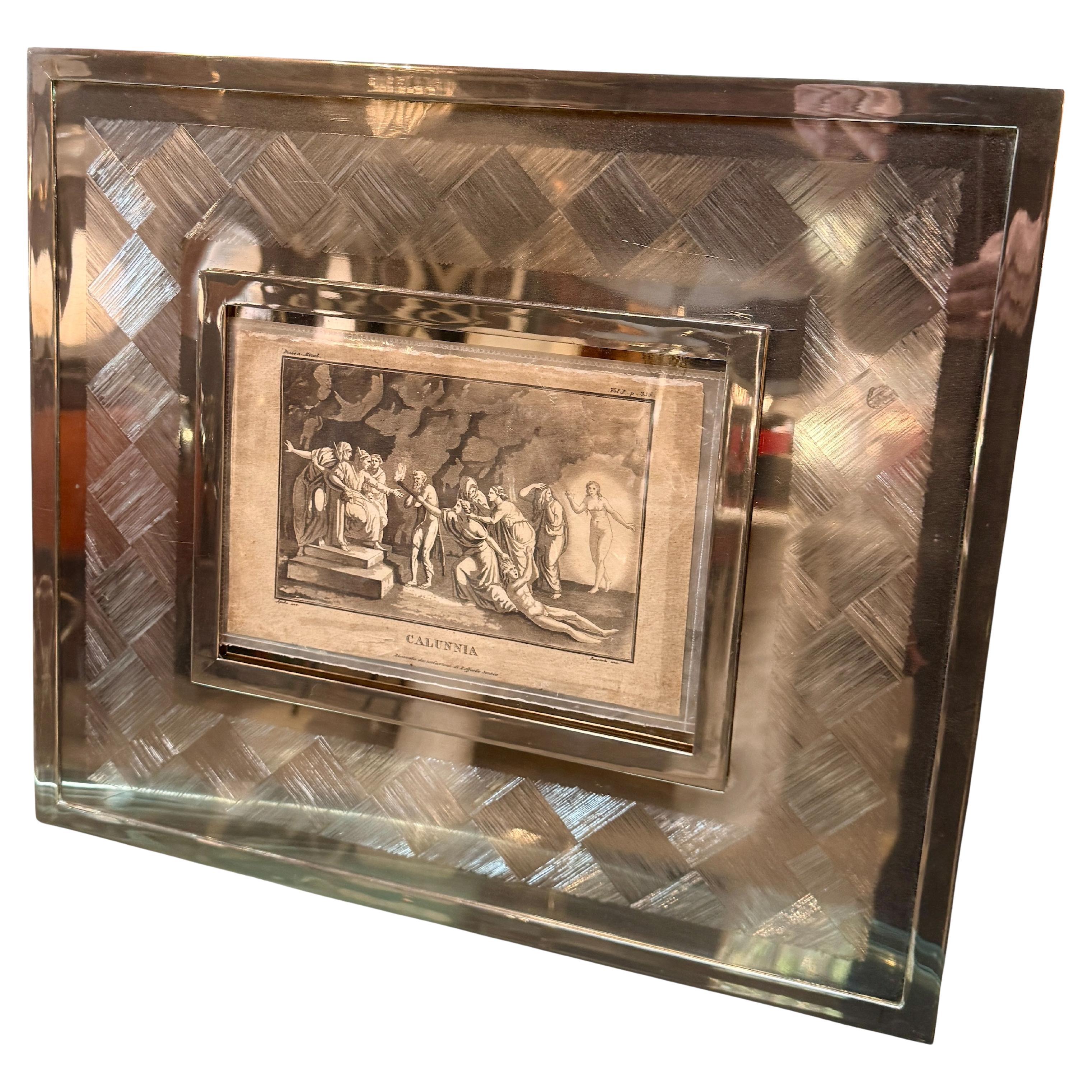 Italian silver photo frame from the 60s For Sale