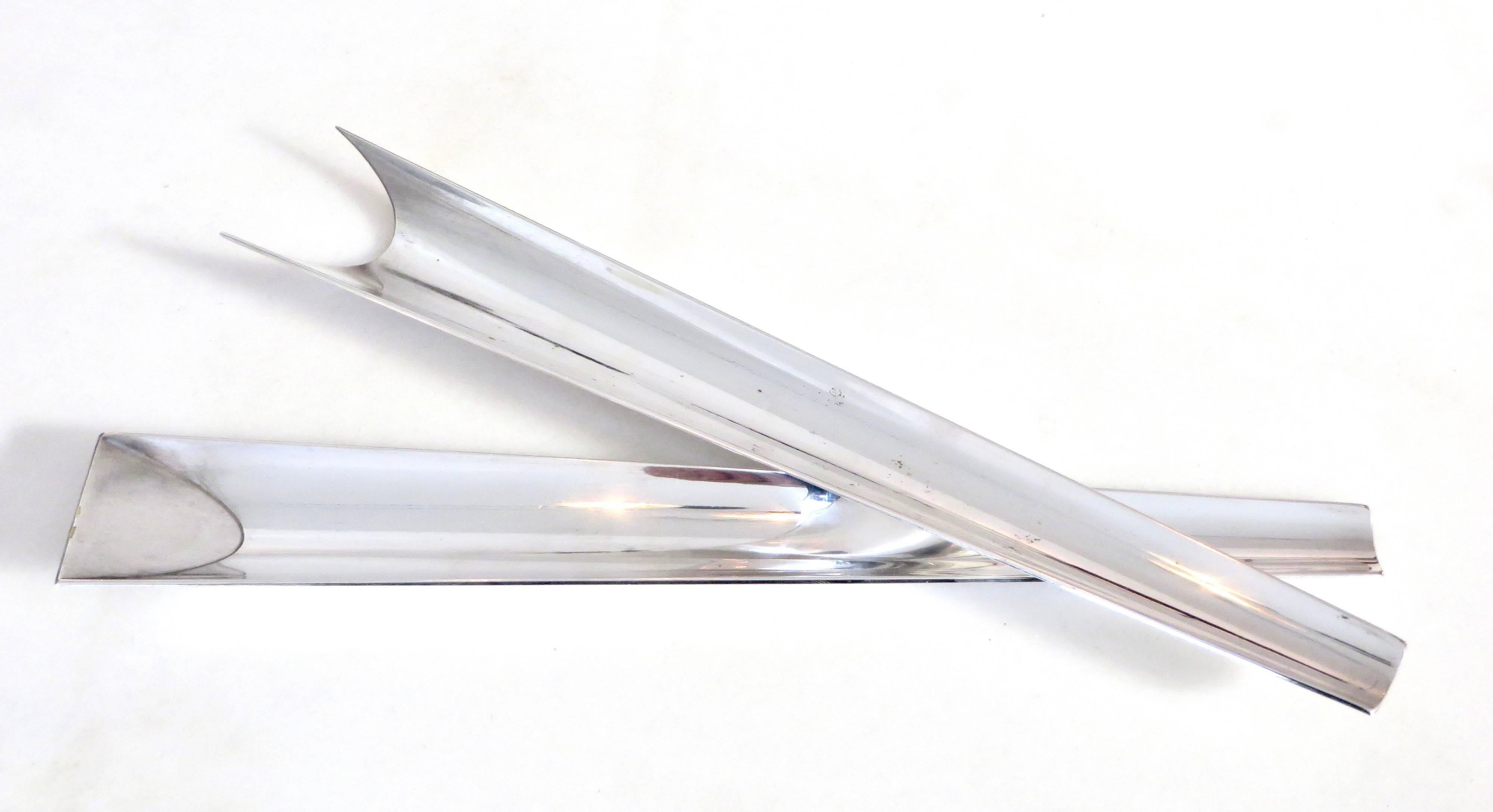 silver plated italy salad server