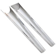 Italian Silver-Plate Abstract Salad Servers Set by Lino Sabattini