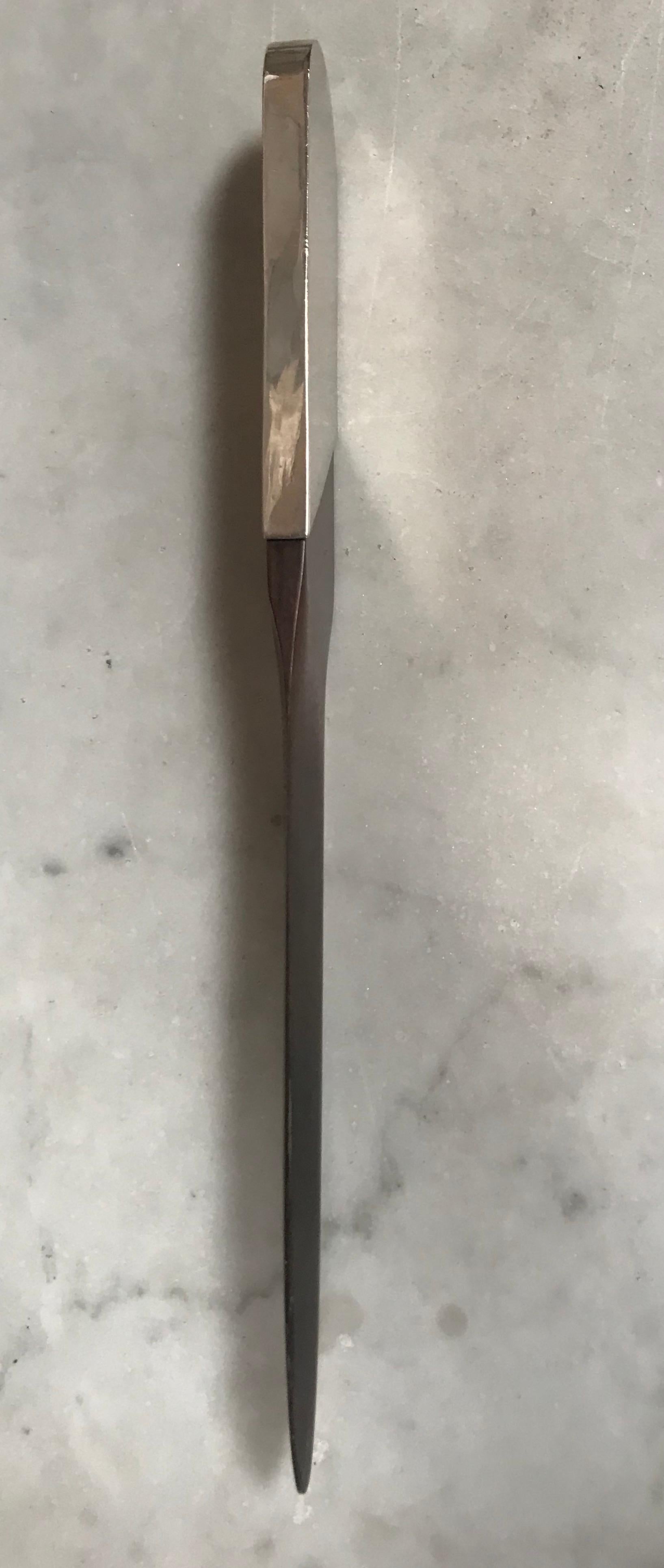 Italian Silver Plate and Black Wood Turner Letter Opener, 1970s 2