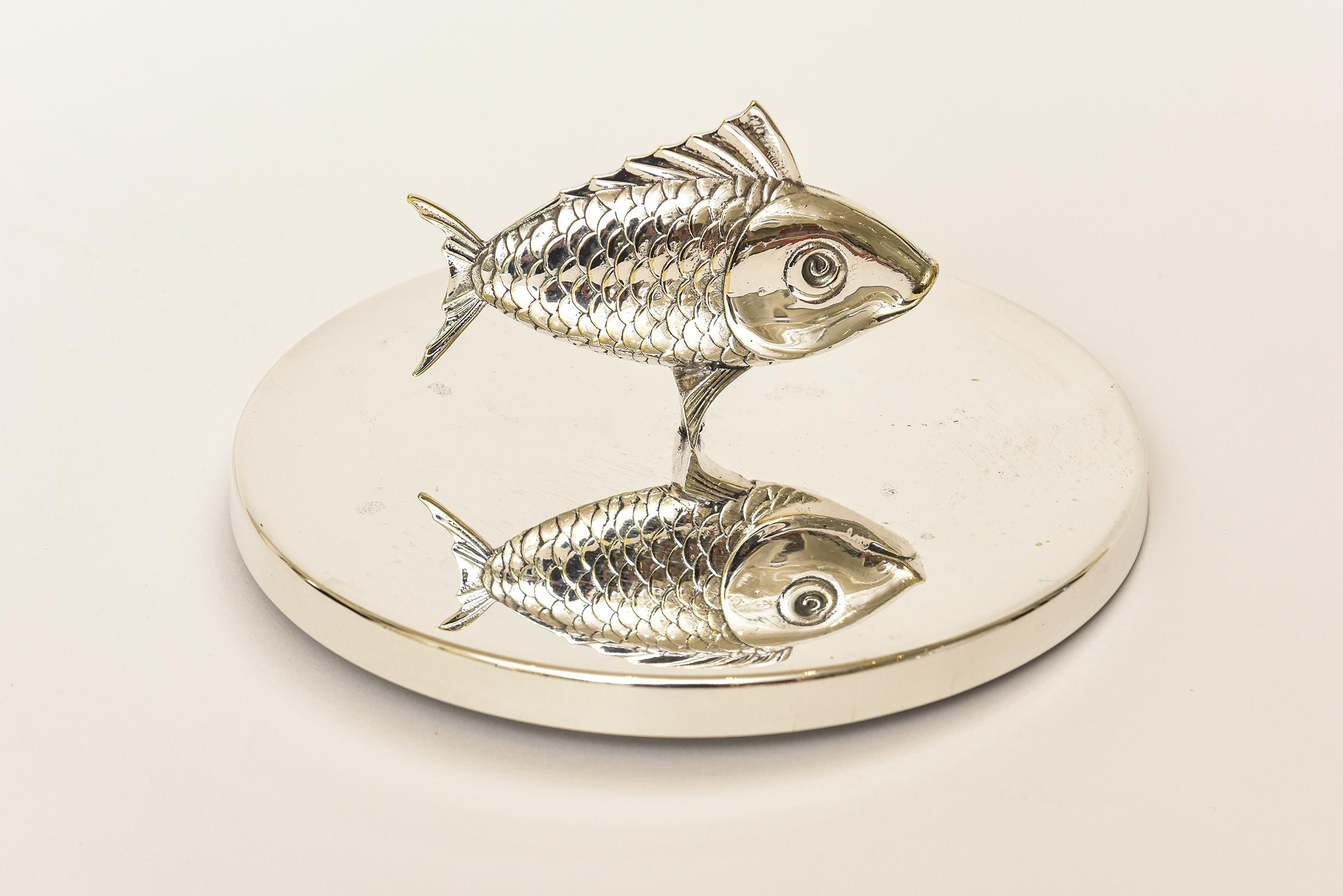 Late 20th Century Italian Silver-Plate Fish Ice Bucket Vintage Barware