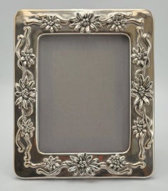 Italian Silver Plate Floral Picture Frame by Angi, Made in Italy