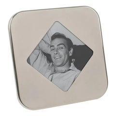 Cornice geometrica italiana in argento, anni '70