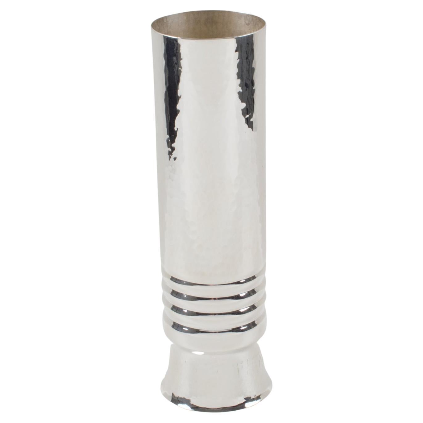 Vaso modernista d'argento italiano, circa 1980 in vendita