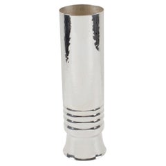 Italian Silver Plate Modernist Tumbler Vase, circa 1980