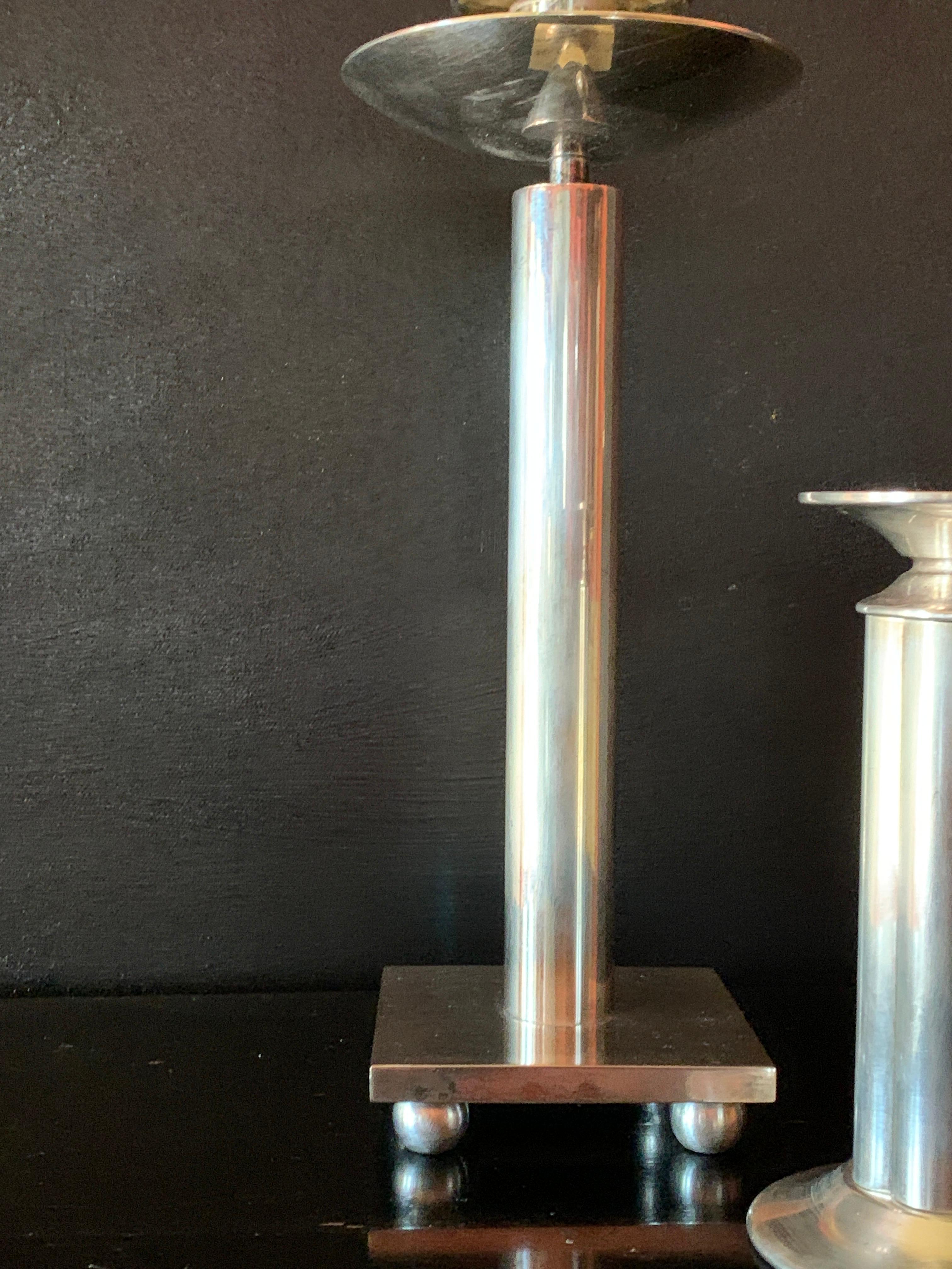 Italian Silver Plate Swid Powell Candle Stick by Richard Meier 6
