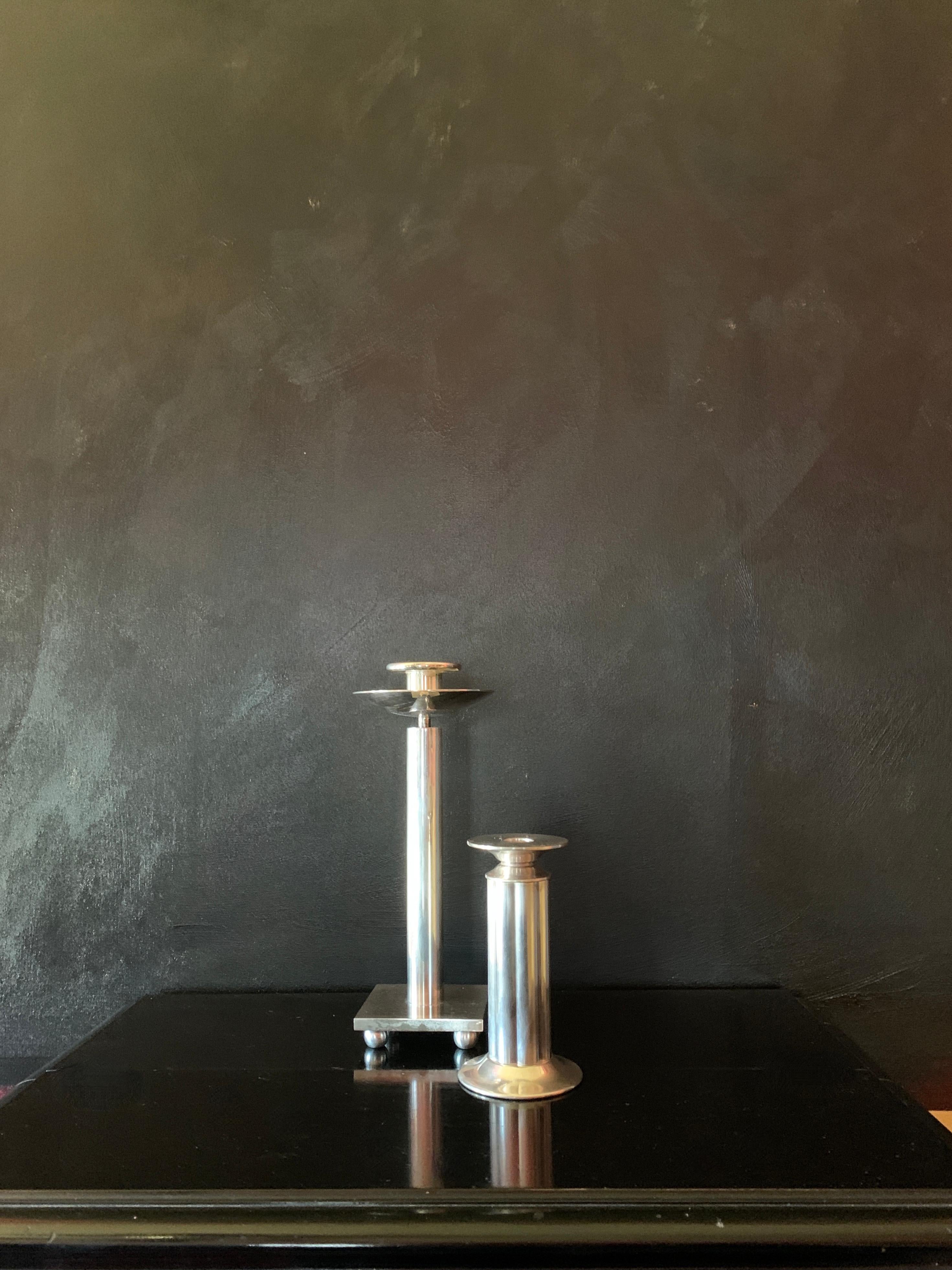 Italian Silver Plate Swid Powell Candle Stick by Richard Meier 8