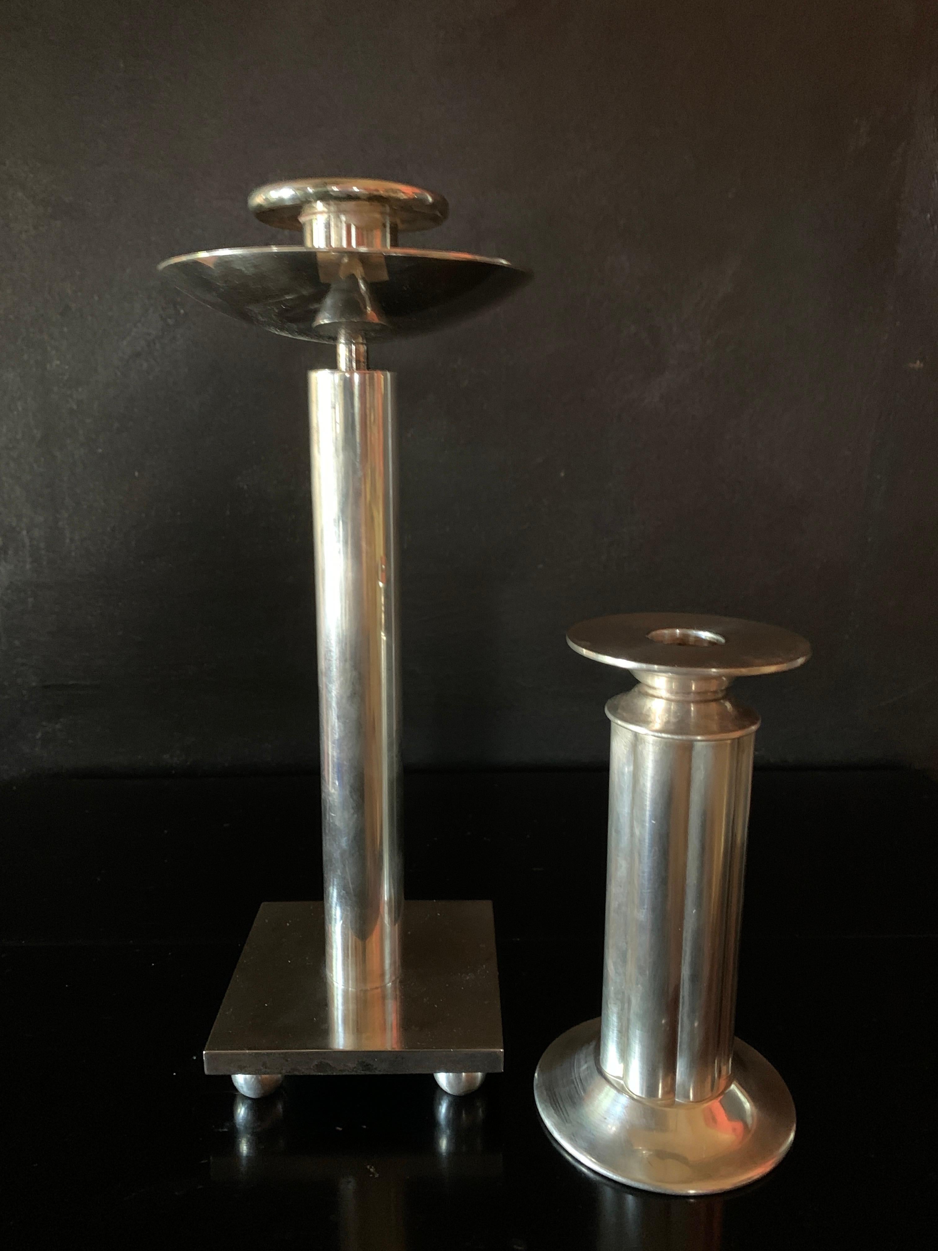 Italian Silver Plate Swid Powell Candle Stick by Richard Meier 10