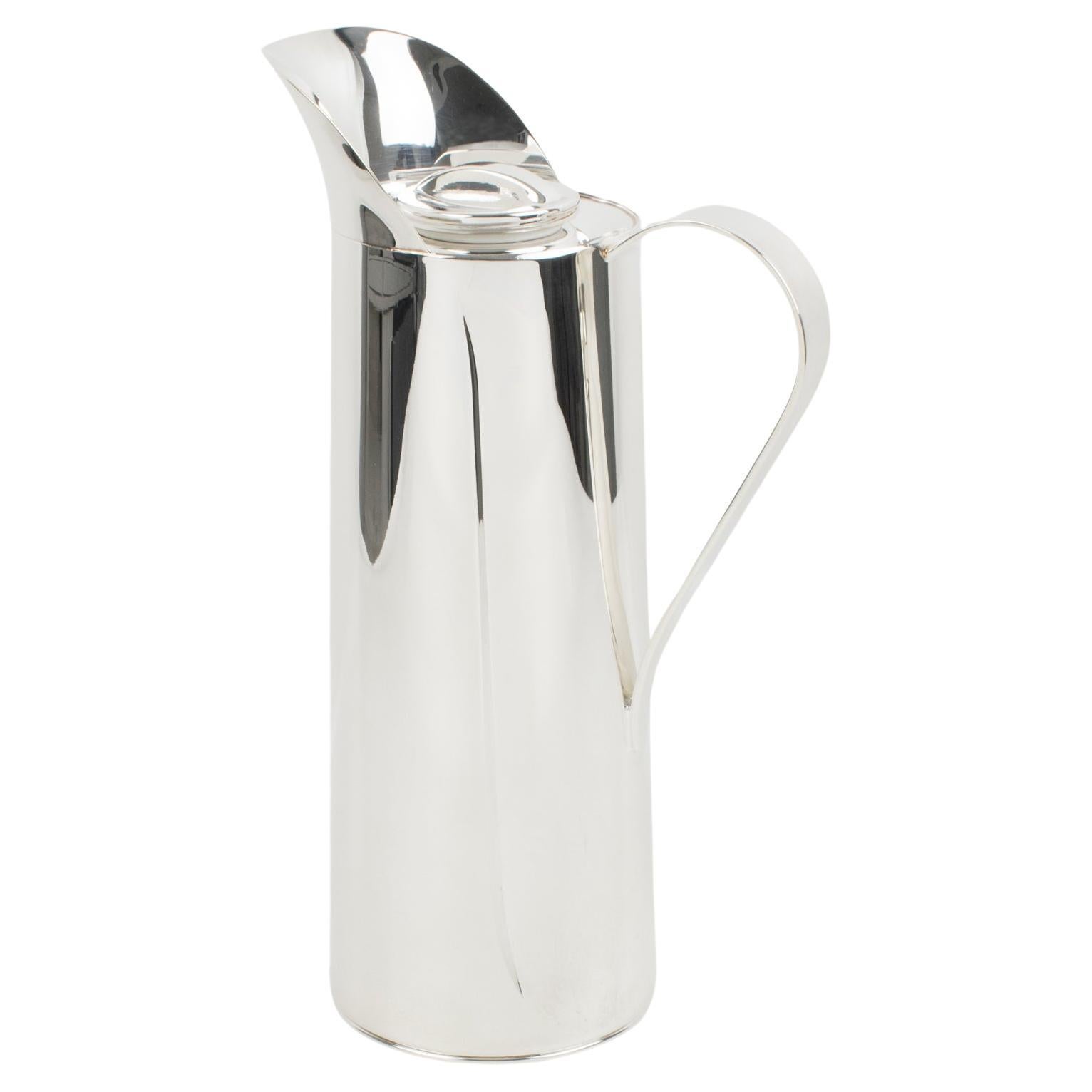 Italian Silver Plate Thermos Insulated Decanter Coffee Jug For Sale