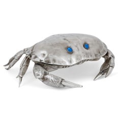 Italian Silver-Plated Crab-Form Caviar Dish Attributed to Franco Lapini